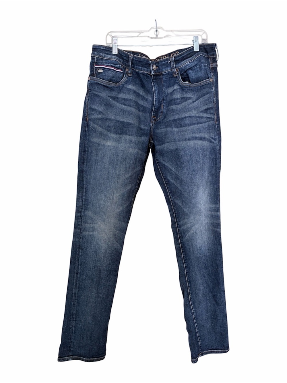 U.S. Polo Assn. Men’s Slim Straight Jeans in Dark Blue Wash